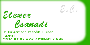 elemer csanadi business card