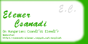 elemer csanadi business card